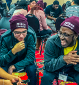 Two students sit together